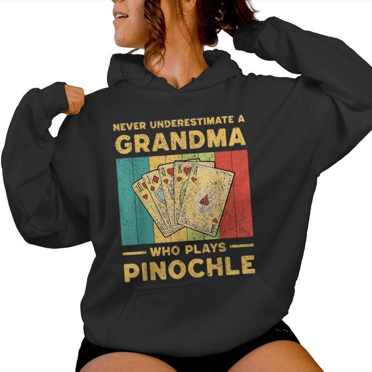Never Underestimate A Grandma Who Plays Pinochle Pinochle Women Hoodie