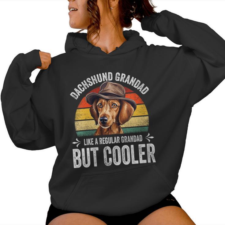 Vintage Dachshund Grandad Like A Regular Grandad But Cooler Women Hoodie