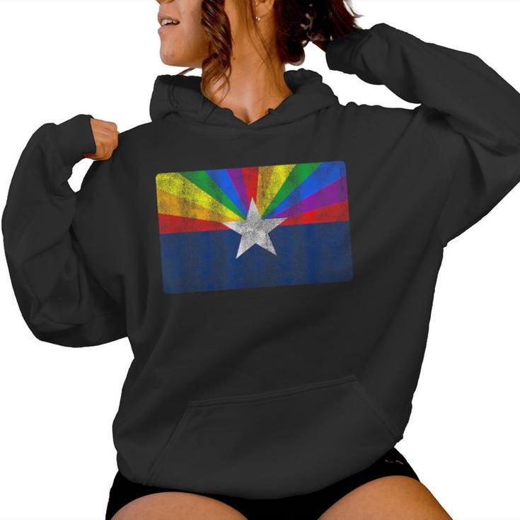 Vintage Gay Arizona Pride Flag Az Lgbt Women Women Hoodie