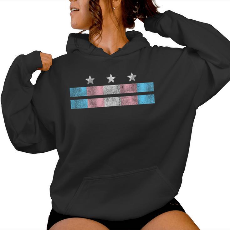 Vintage Transgender Washington Dc Pride Flag Trans Women Women Hoodie