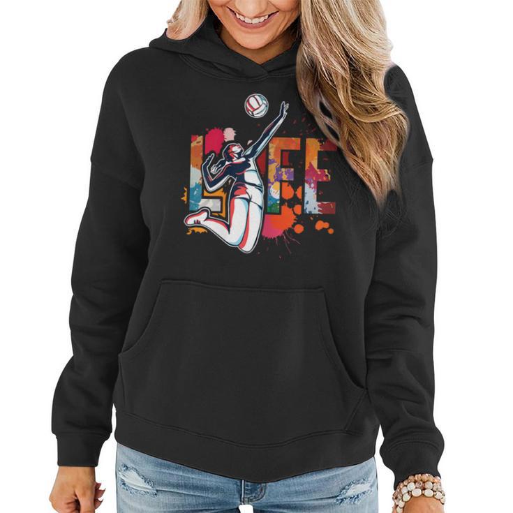 Volleyball Player Colorful Girls Sports Graphic Women Hoodie