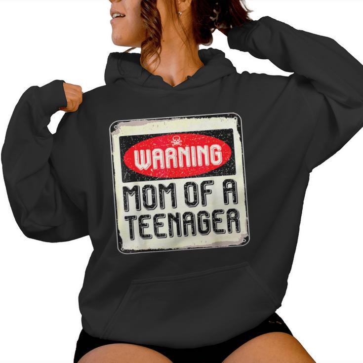 Warning Mom Of A Nager Boy 13Th Birthday 13 Year Old Women Hoodie