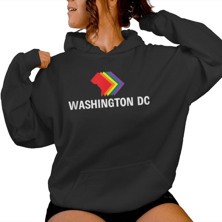Washington Dc Map Gay Pride Rainbow Women Hoodie