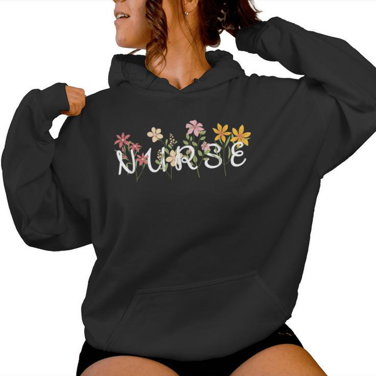 Wildflowers Nurse Student School Appreciation Registered Rn Women Hoodie