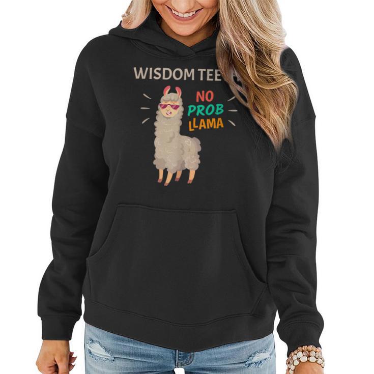 Wisdom Th No Probllama Tooth Removal Recovery Women Hoodie