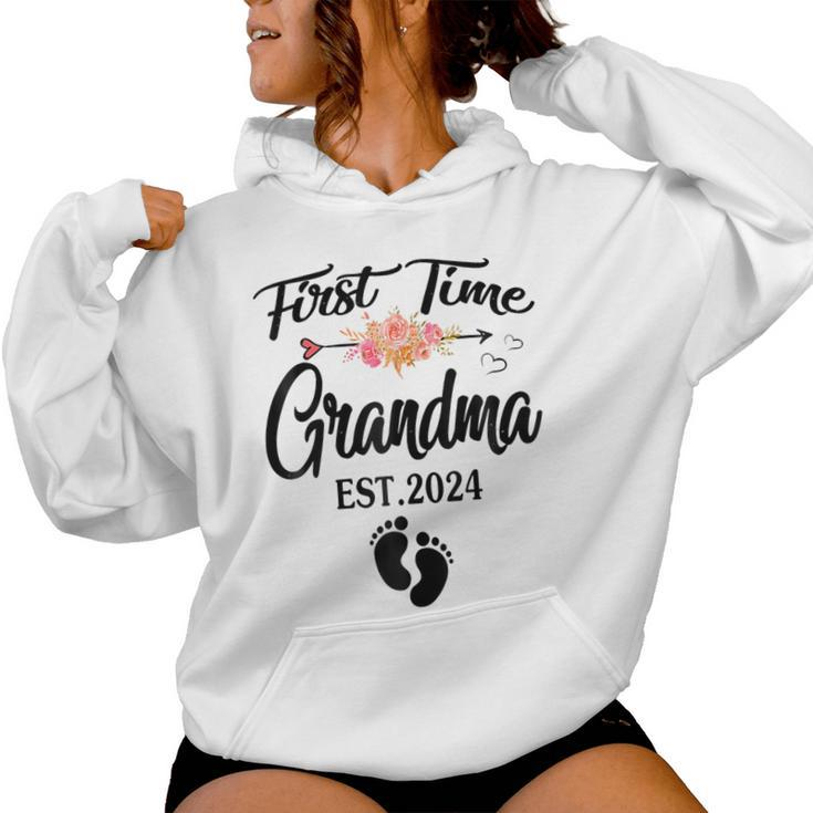 1St Time Grandma Est 2024 New First Grandma 2024 Women Hoodie