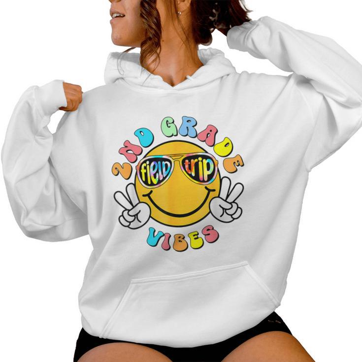 2Nd Grade School Field Trip Vibes Groovy Field Day 2024 Women Hoodie