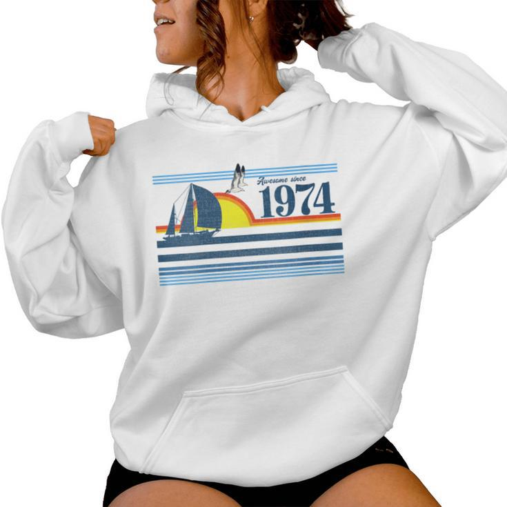 Awesome Since 1974 47Th Birthday 47 Years Old Vintage Retro Women Hoodie