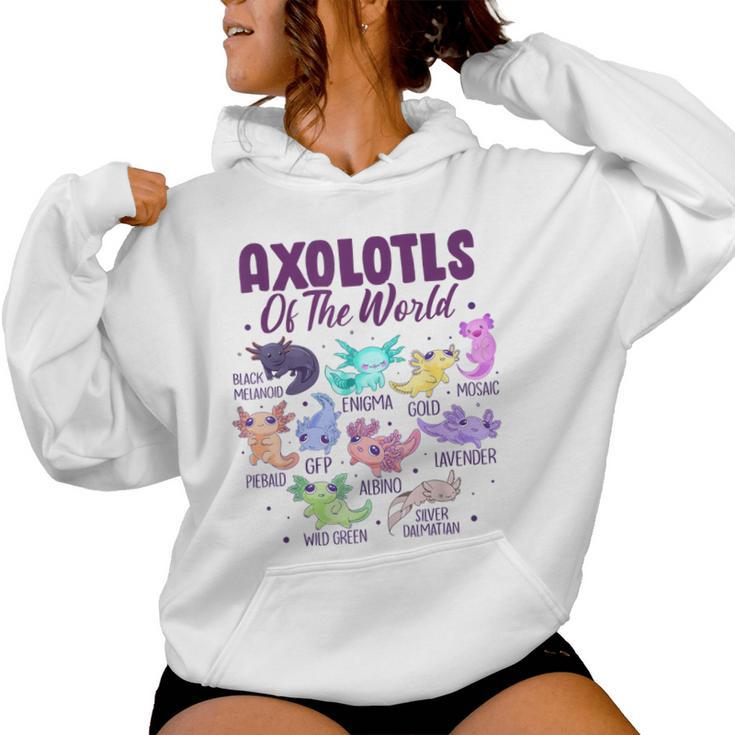 Axolotl Cute Axolotls Of The World Kawaii Girl Boy Kid Women Hoodie