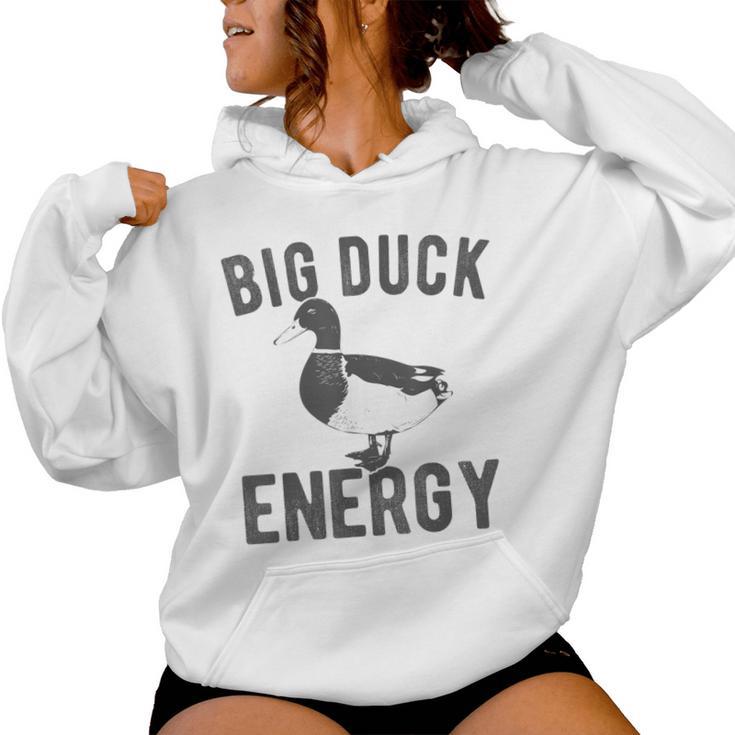 Big Duck Energy Retro Vintage Style Duck Meme Women Hoodie