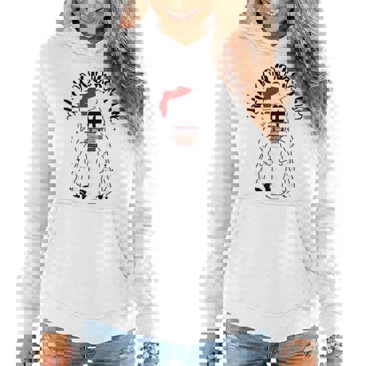 All Booked Up Ghost Christmas Santa Hat Bookworm Men Women Hoodie