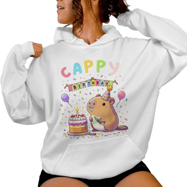 Cappy Birthday Capybara Lovers Girl Boy Happy Birthday Party Women Hoodie