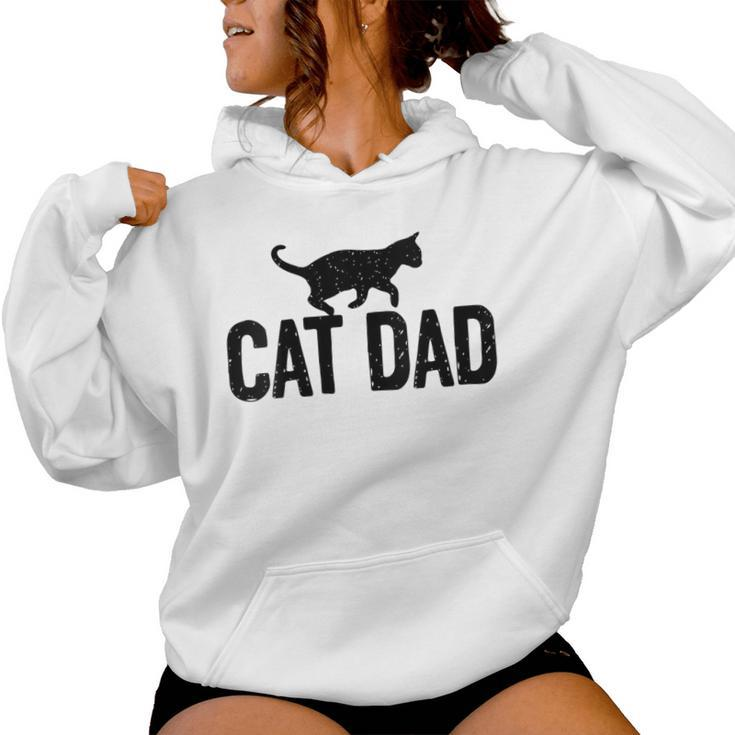 Cat Dad Cat Cute Vintage Cat Fathers Day Women Hoodie