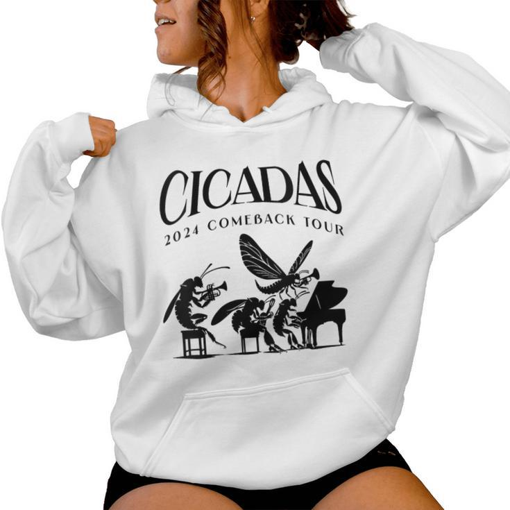 Cicadas 2024 Comeback Tour Band Concert Insect Emergence Women Hoodie