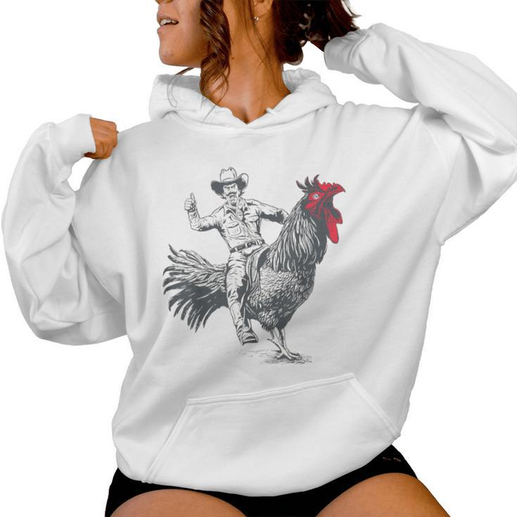 Cowboy Riding Chicken Women Hoodie
