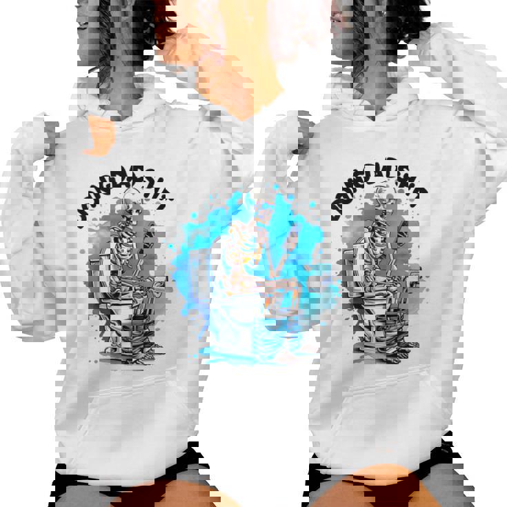 Doin' Dad SHIT Skeleton Sarcastic Dad Joke Father's Day Women Hoodie