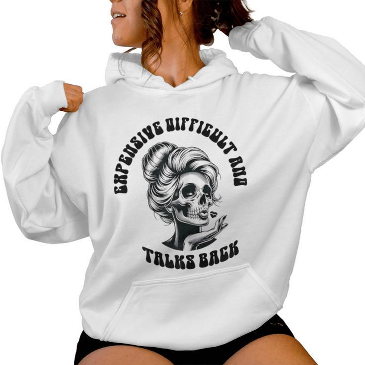 Expensive Difficult And Talks Back Messy Bun Women Hoodie