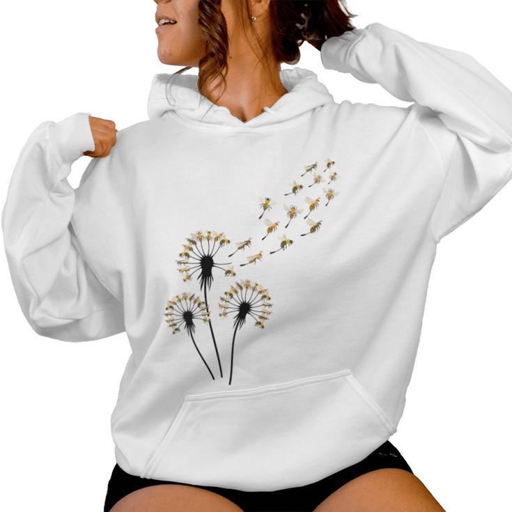 Flower Dandelion Bees For Bee Lover Bee Women Hoodie