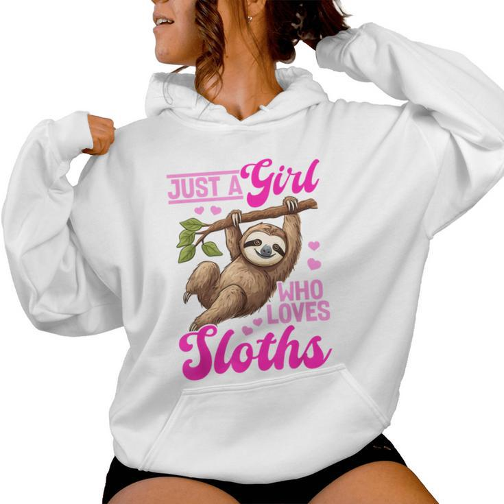 Lazy Sloth Just A Girl Who Loves Sloths Women Hoodie