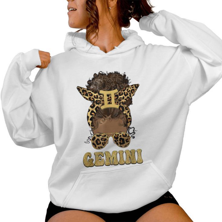 Gemini Girl Afro Messy Bun African American Women Women Hoodie