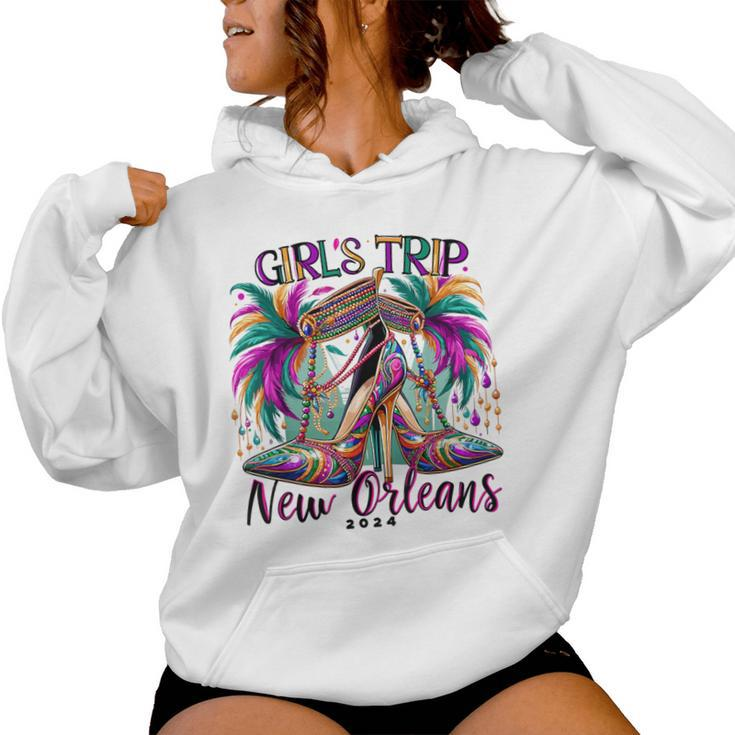 Girls Trip New Orleans 2024 Mardi Gras High Heels Women Hoodie