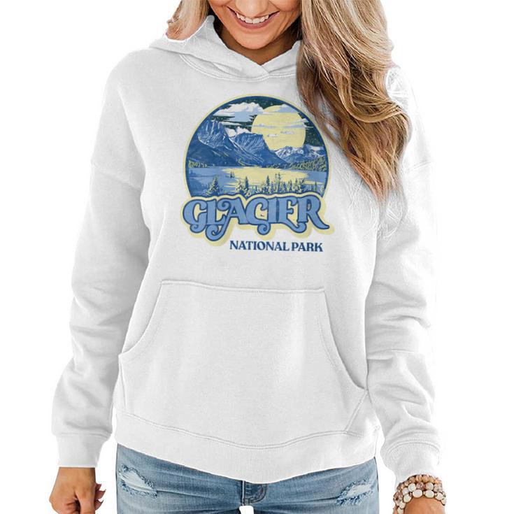 Glacier National Park At Night Stars Moon Lake & Mountains Women Hoodie