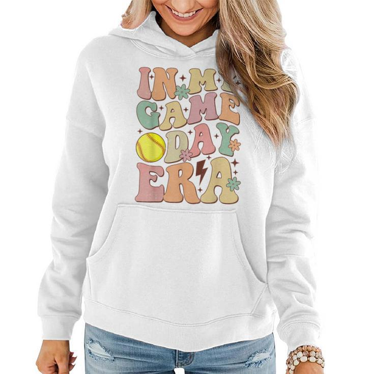 Groovy In My Game Day Era Softball Game Day Vibes Girl Women Hoodie