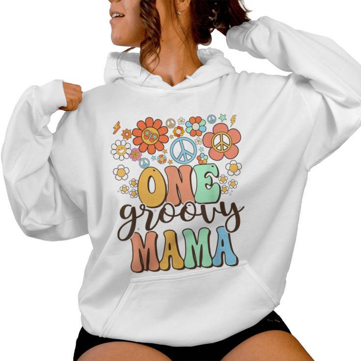 Groovy Mama Retro Mom Birthday Matching Family Party Women Hoodie