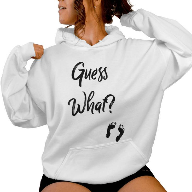 Guess What New Baby Mom Dad Couple Announcement T Women Hoodie