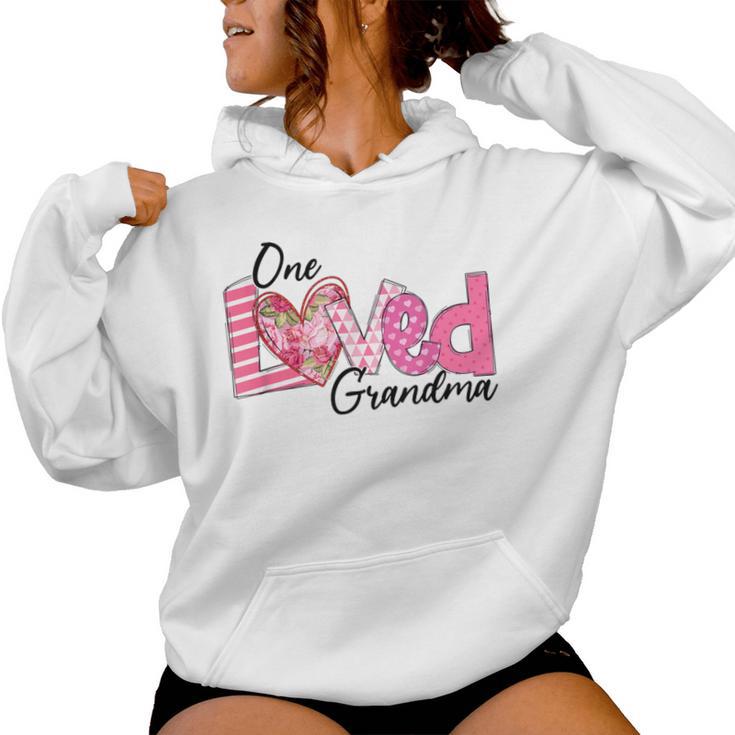 Heart One Loved Grandma Family Valentine's Day Womens Women Hoodie