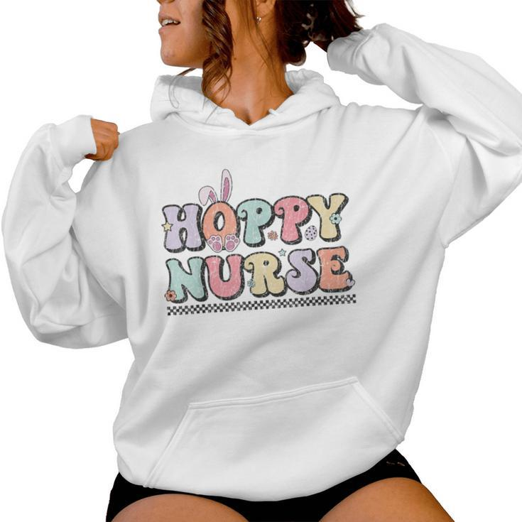 Hoppy Nurse Groovy Easter Day For Nurses & Easter Lovers Women Hoodie