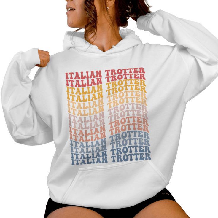 Italian Trotter Groovy Retro Horse Women Hoodie