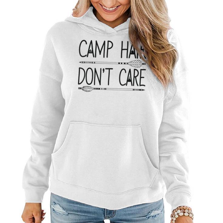 Ladies Camp Hair Don't Care Outdoors N Girls Women Hoodie