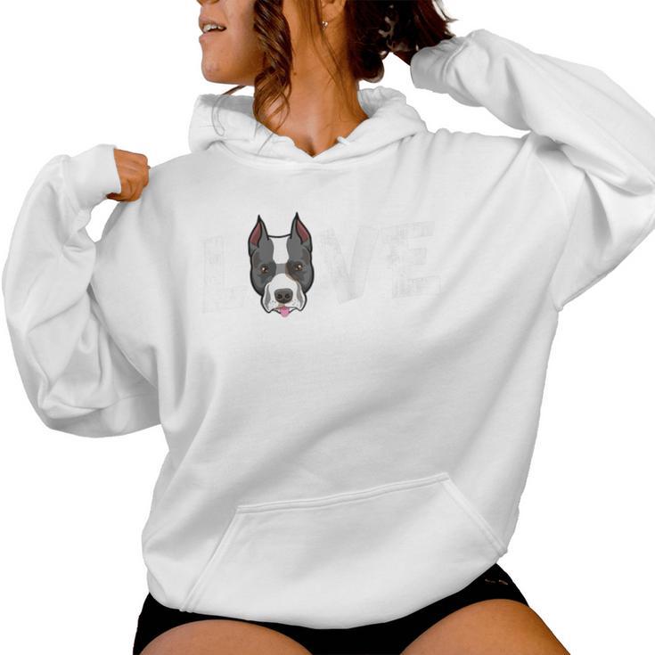 Liebe Stafforshire Bull Terrier Mama Lustiger Hund Papa Raglan Kapuzenpullover für Damen