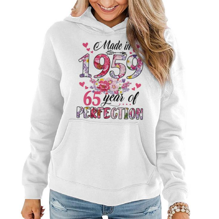Made In 1959 Floral 65 Year Old 65Th Birthday Women Women Hoodie