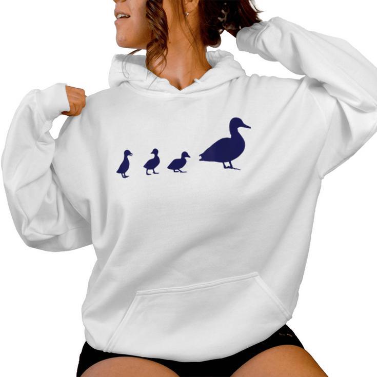 Mama Duck 3 Ducklings Animal Family B Women Hoodie