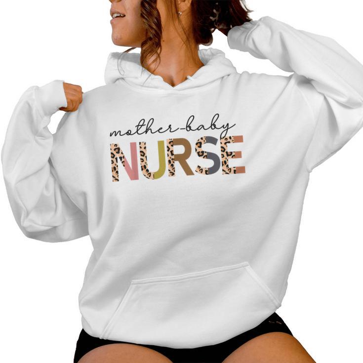 Mother Baby Rn Nurse Appreciation Postpartum Cna Leopard L&D Women Hoodie