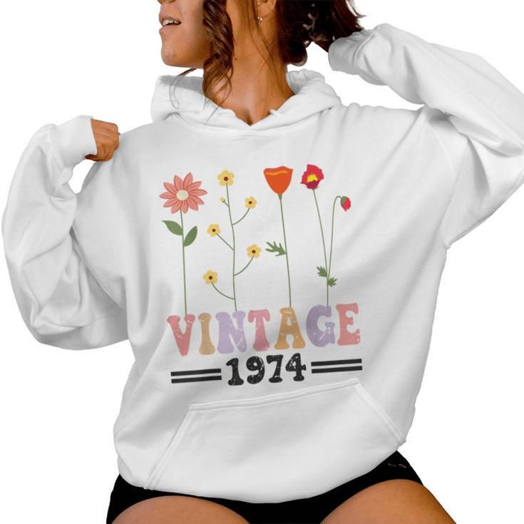 Mother's Day 50Th Old Vintage 1974 Flowers Summer Groovy Women Hoodie