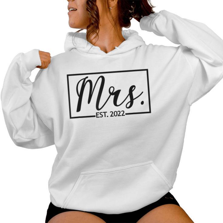 Mrs Est 2022 Married Wedding Wife Husband Mr Matching Women Hoodie