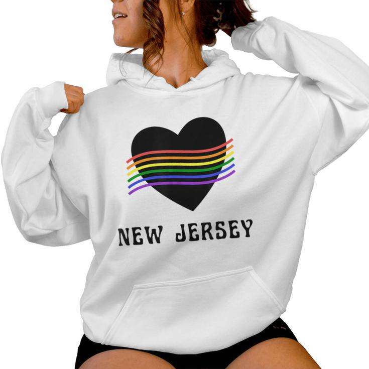 New Jersey Rainbow Lgbt Lgbtq Gay Pride Groovy Vintage Women Hoodie
