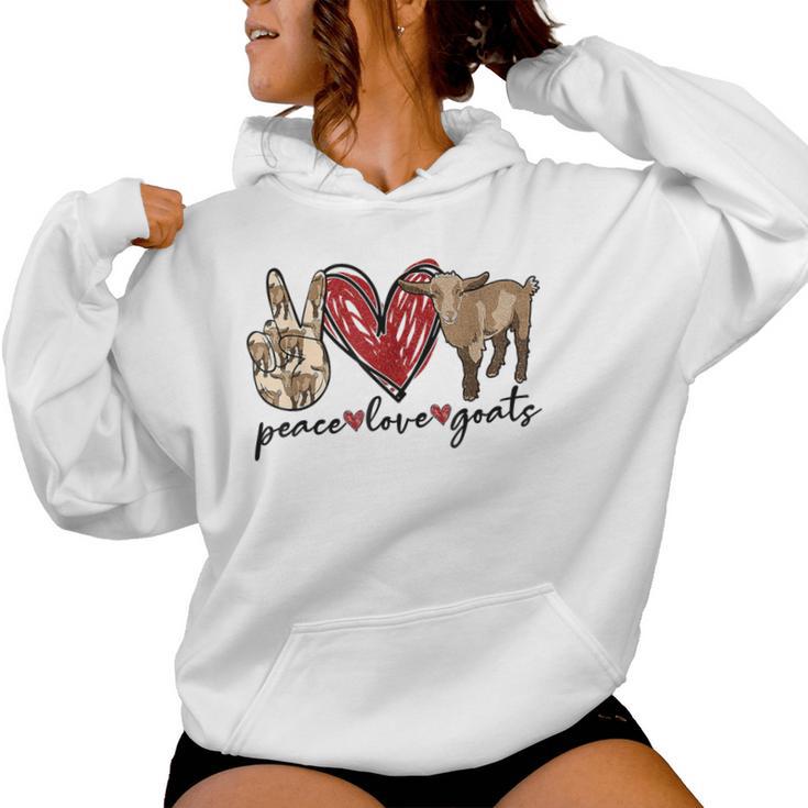 Peace Love Goats Farm Girl Goat Lover Goat Women Hoodie