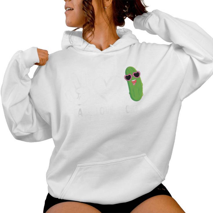 Peace Love Pickle Dancing Cucumber Pickle Squad Women Hoodie