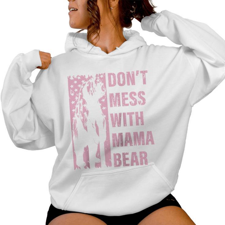 Retro Don't Mess With Mama Bear Lustiger Muttertag Raglan Kapuzenpullover für Damen