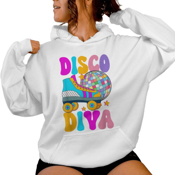 Roller Skating Disco Diva Skate Girl 70S Retro Women Hoodie