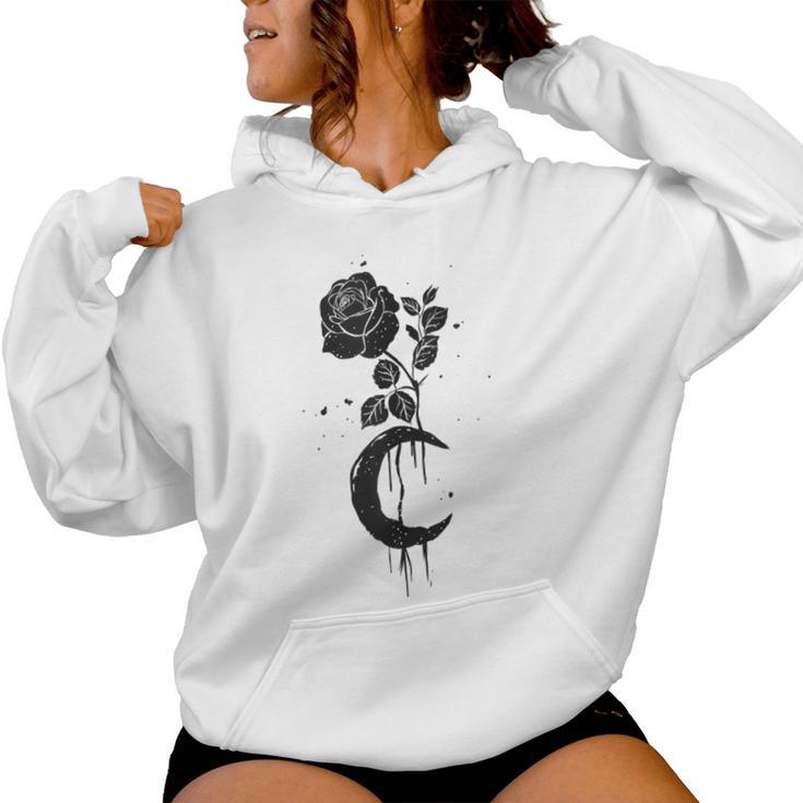 Rose Black Flower Roses Women Hoodie