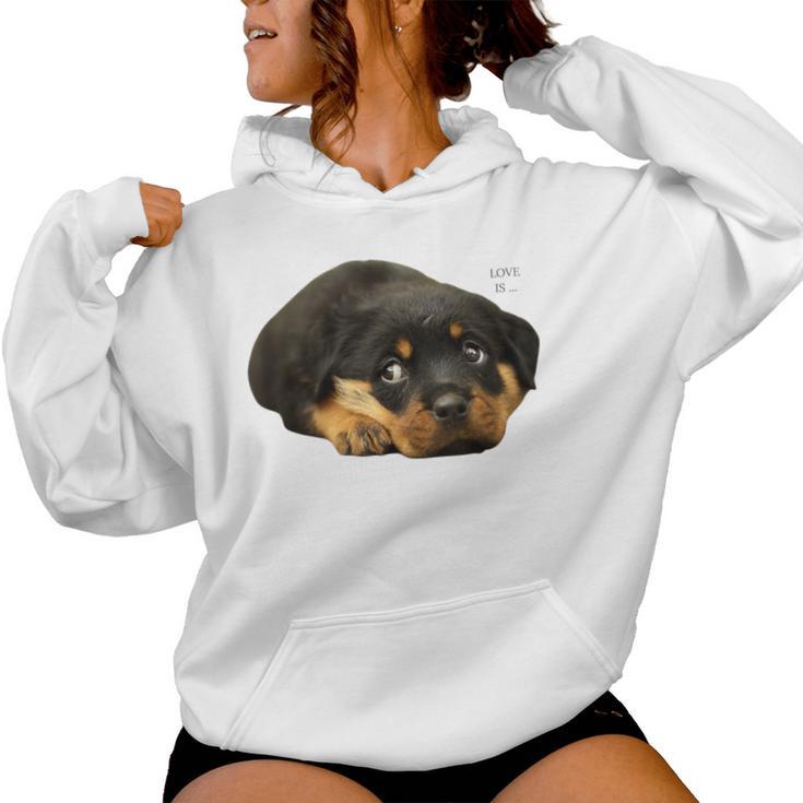 Rottweiler Rottie Mama Hund Papa Liebe Haustier Kapuzenpullover für Damen