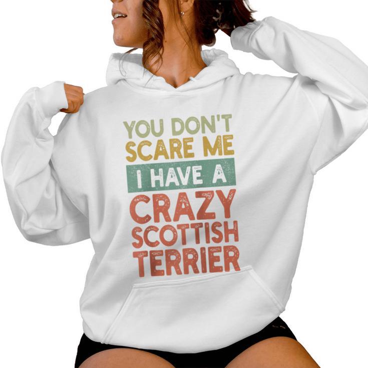 Scottish Terrier Hund Mama Papa Retro Hundebesitzer Lustige Raglan Kapuzenpullover für Damen