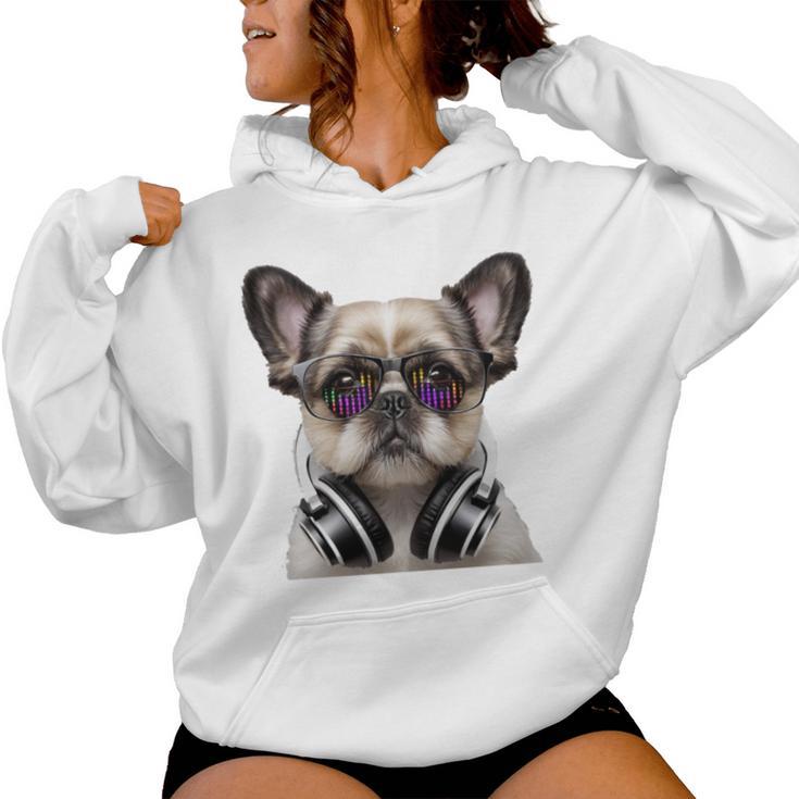 Shih Tzu Deejay Cool Dj Hundeliebhaber Shih Tzu Mama Papa Kapuzenpullover für Damen