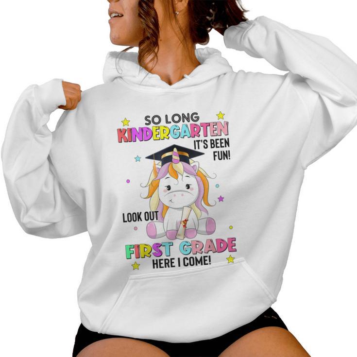 So Long Kindergarten Graduation Class 2024 Unicorn Girls Women Hoodie