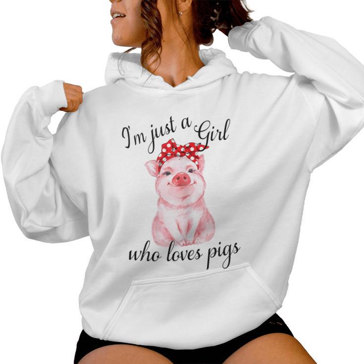 Solo Una Chica Que Ama A Los Cerdos Sudadera con capucha para mujer